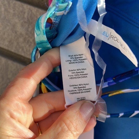 Bleu Rod Beattie Ruffle Lattice Plunge One Piece Swimsuit Sz 8 - Picture 13 of 13